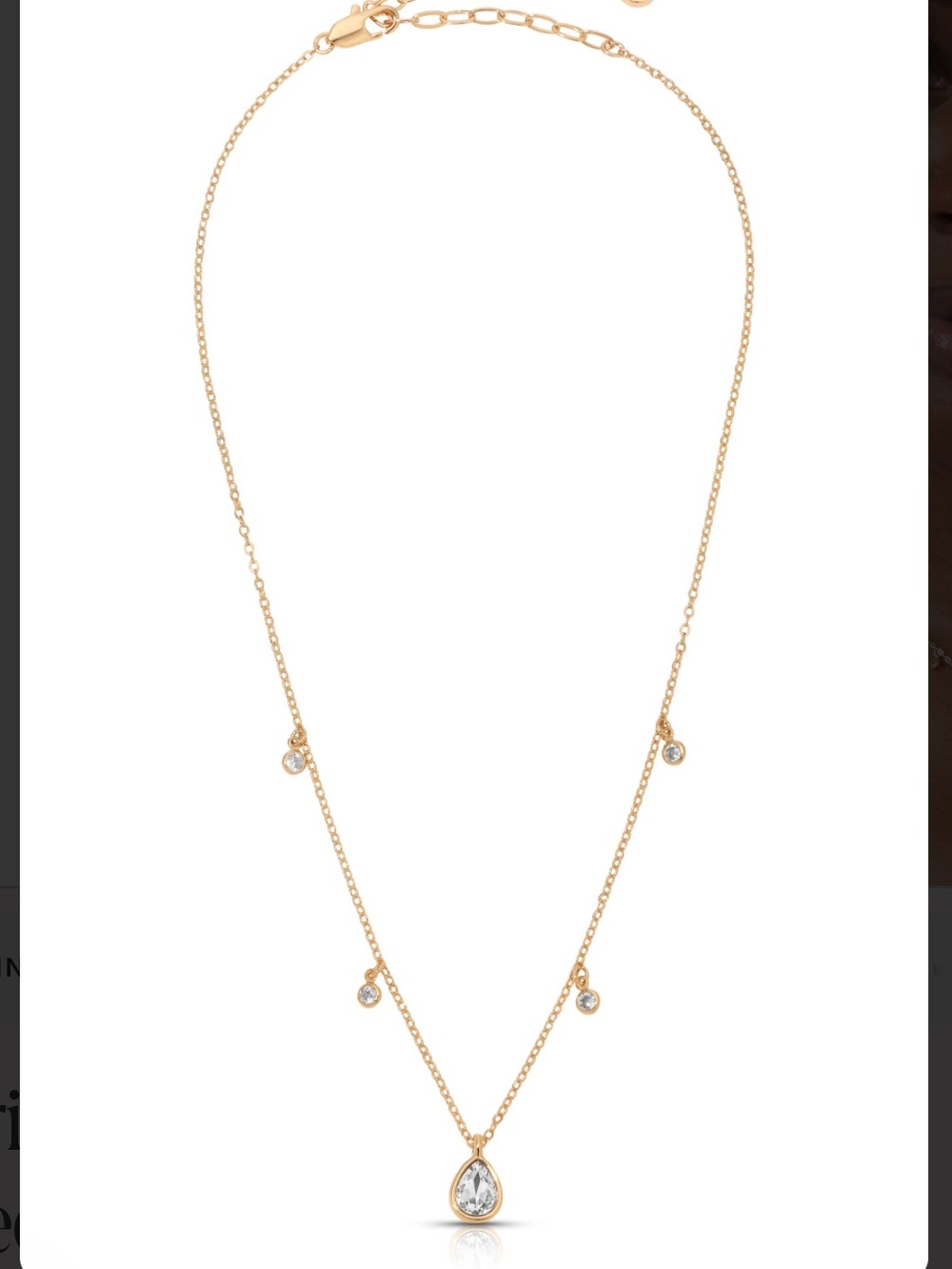 Ettika Dripping in Crystals Drop Necklace gold tone